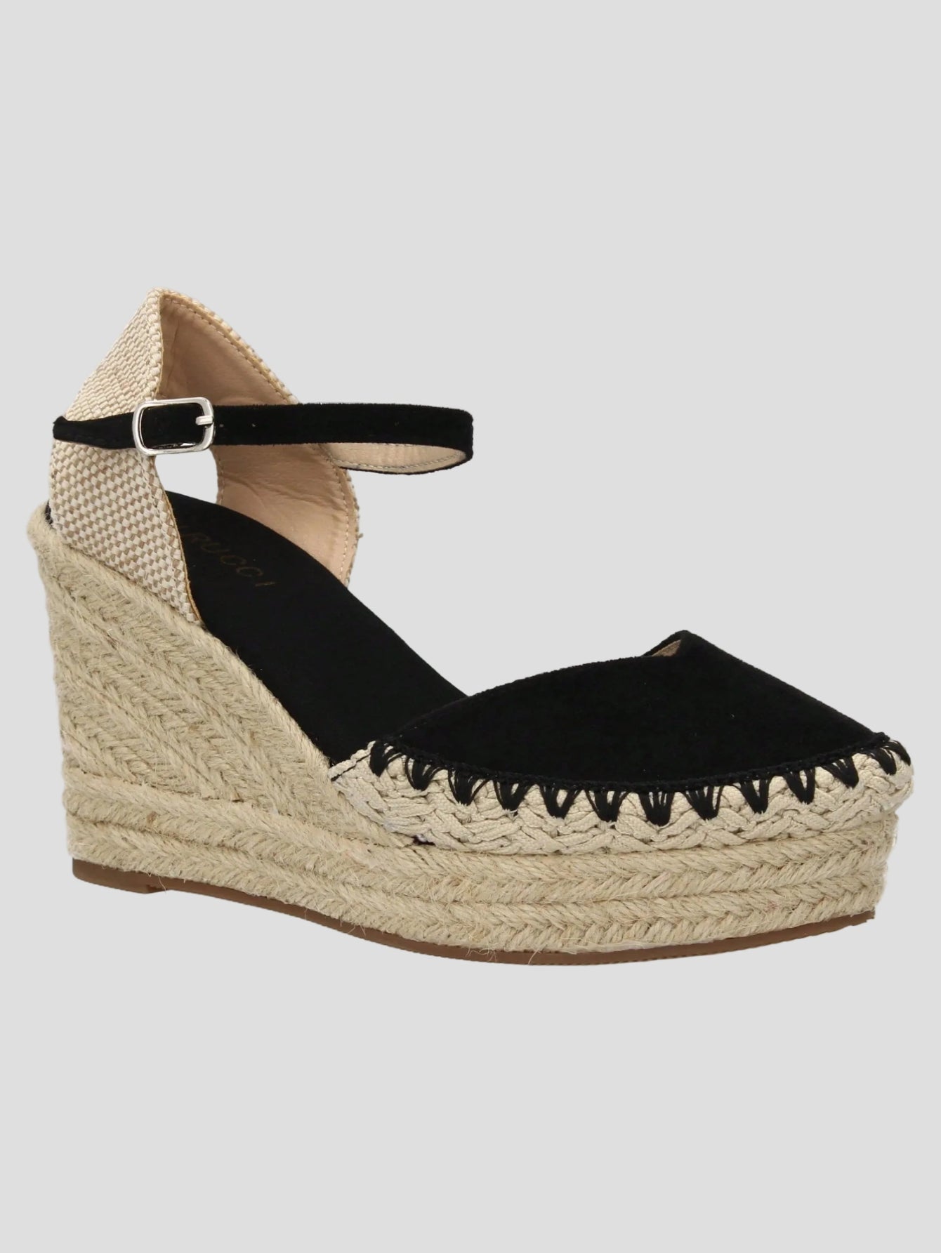 Monaco – Keilabsatz Espadrilles Schwarz