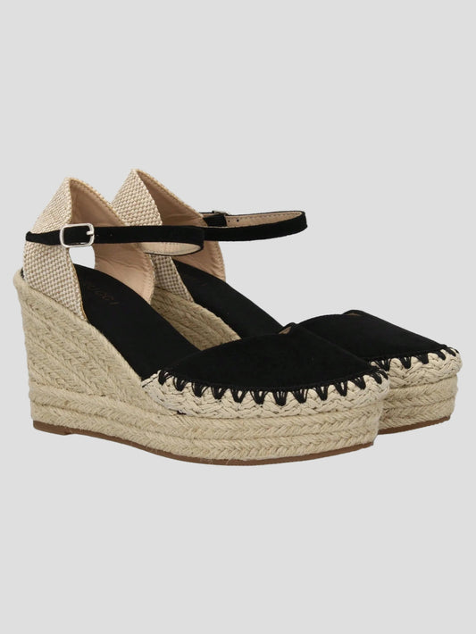 Monaco – Keilabsatz Espadrilles Schwarz
