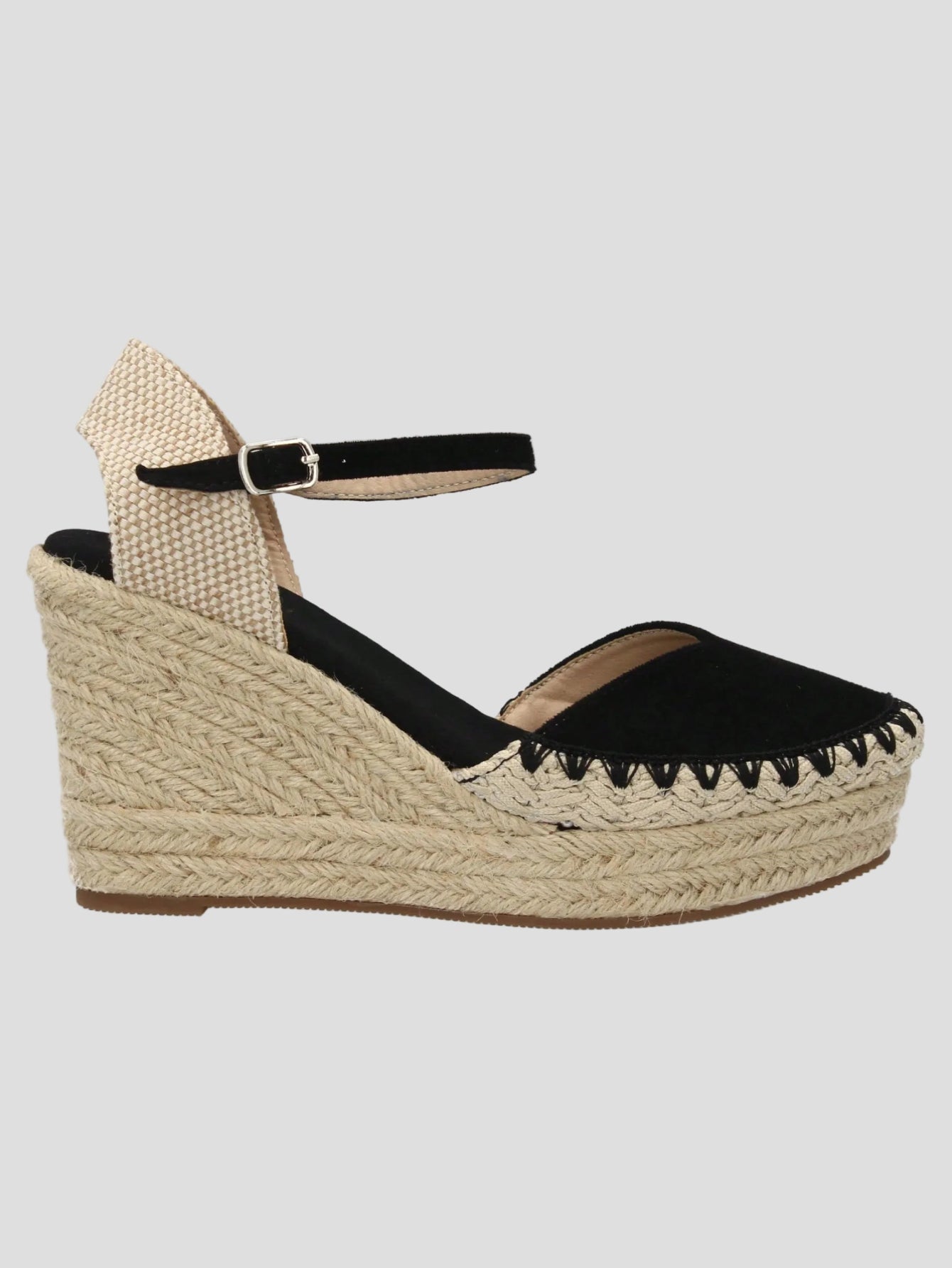 Monaco – Keilabsatz Espadrilles Schwarz