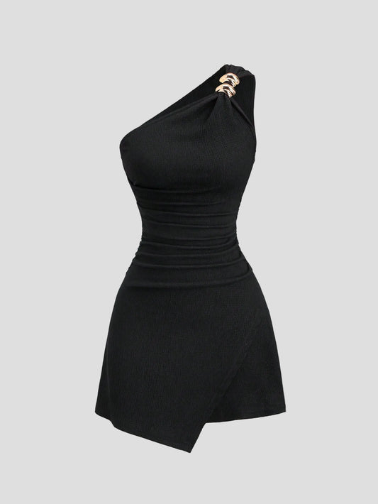 Noir – One-Shoulder-Kleid Étoile