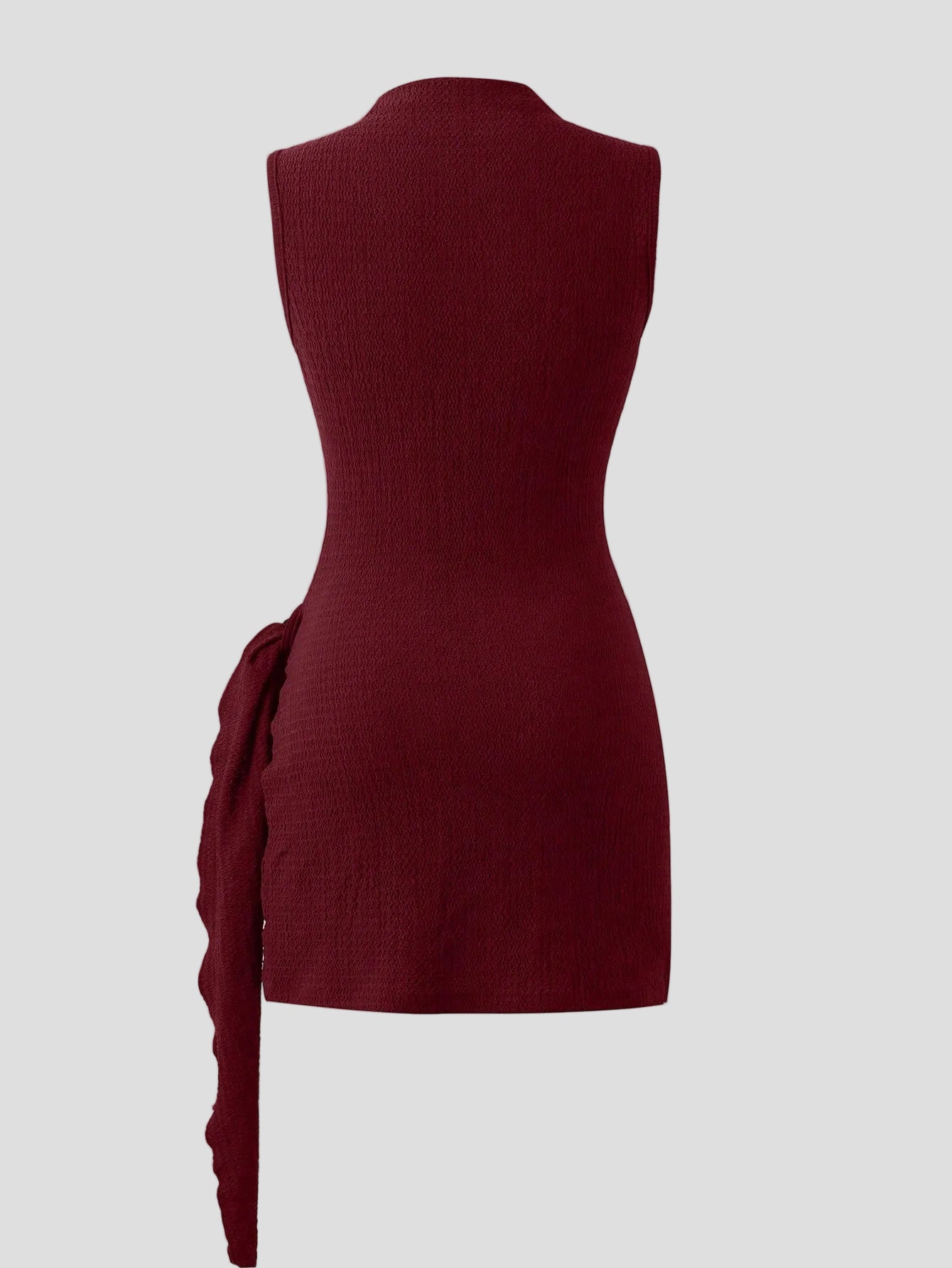 Elise – Burgunderrotes drapiertes Minikleid