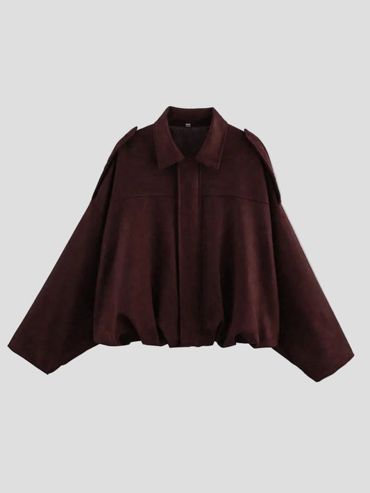 Camila - Oversized-Jacke Weinrot