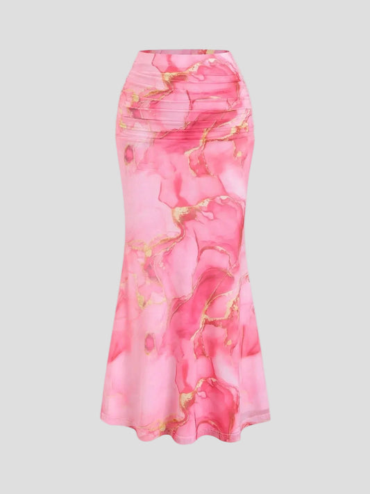 Rosé - Aura Satin-Midirock