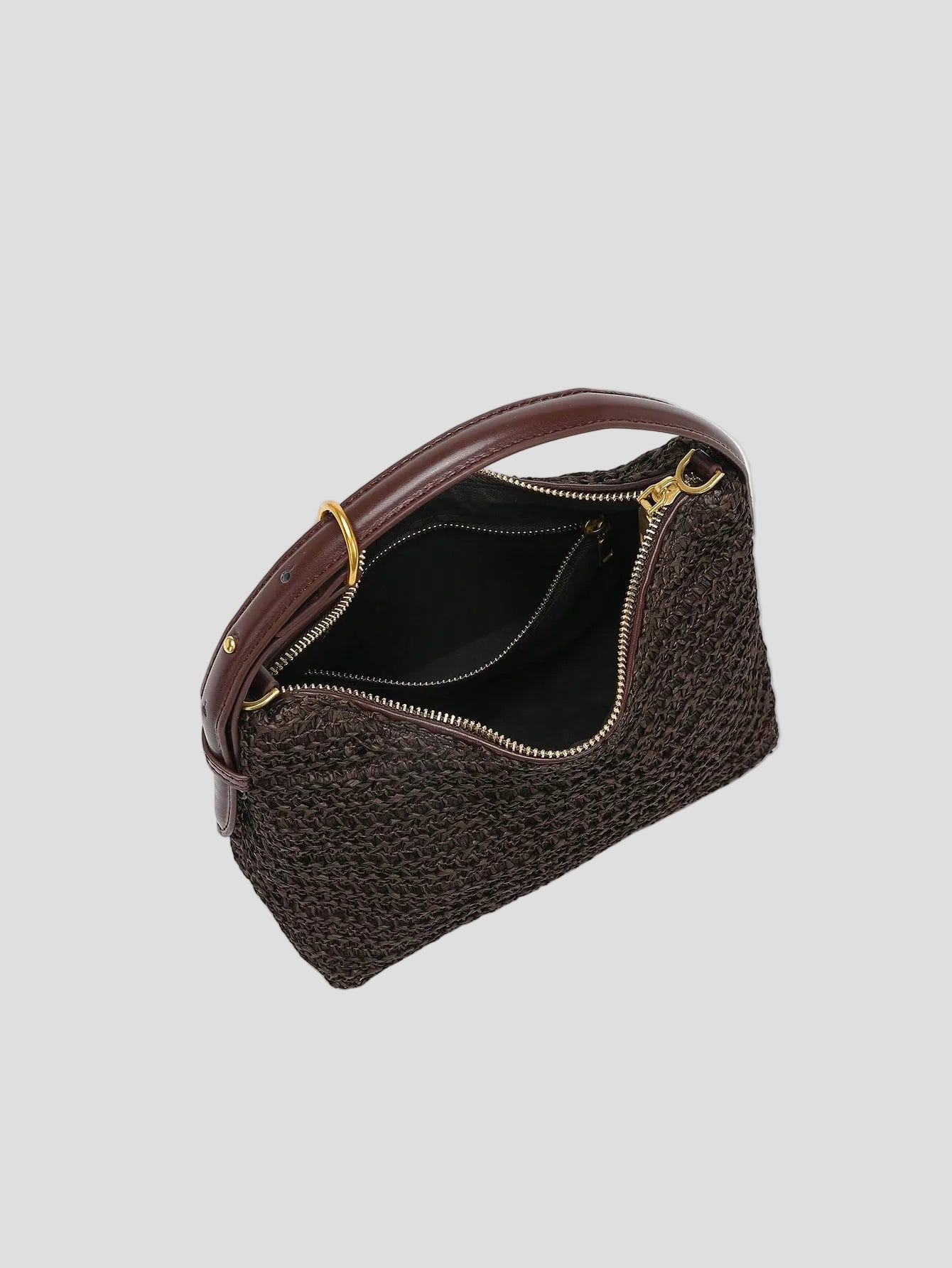 Corinne – Espresso geflochtene Hobo-Bag