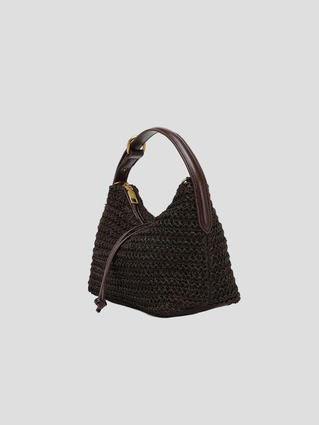 Corinne – Espresso geflochtene Hobo-Bag