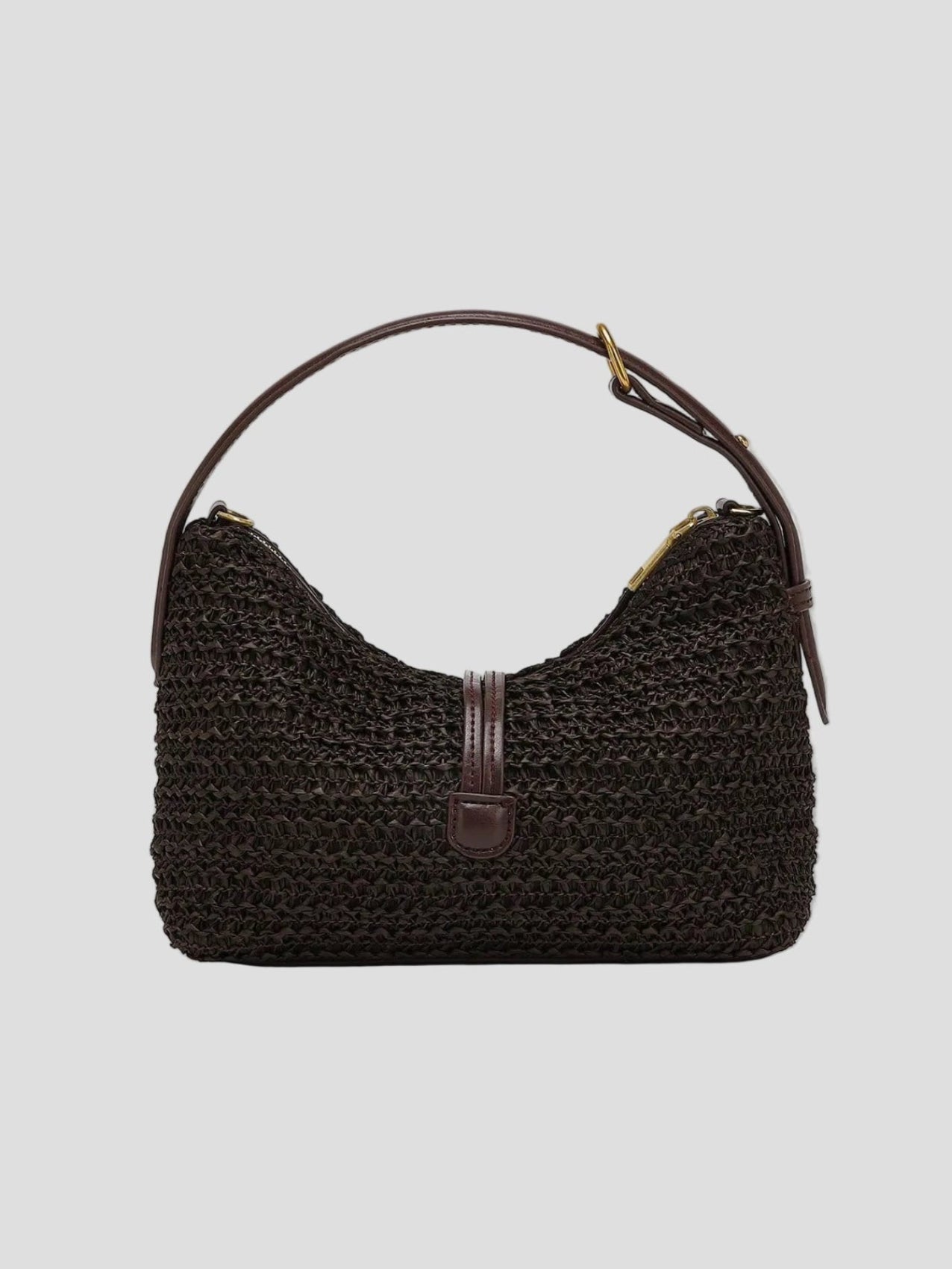 Corinne – Espresso geflochtene Hobo-Bag