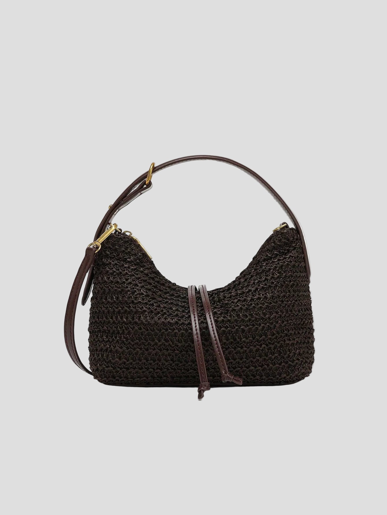Corinne – Espresso geflochtene Hobo-Bag