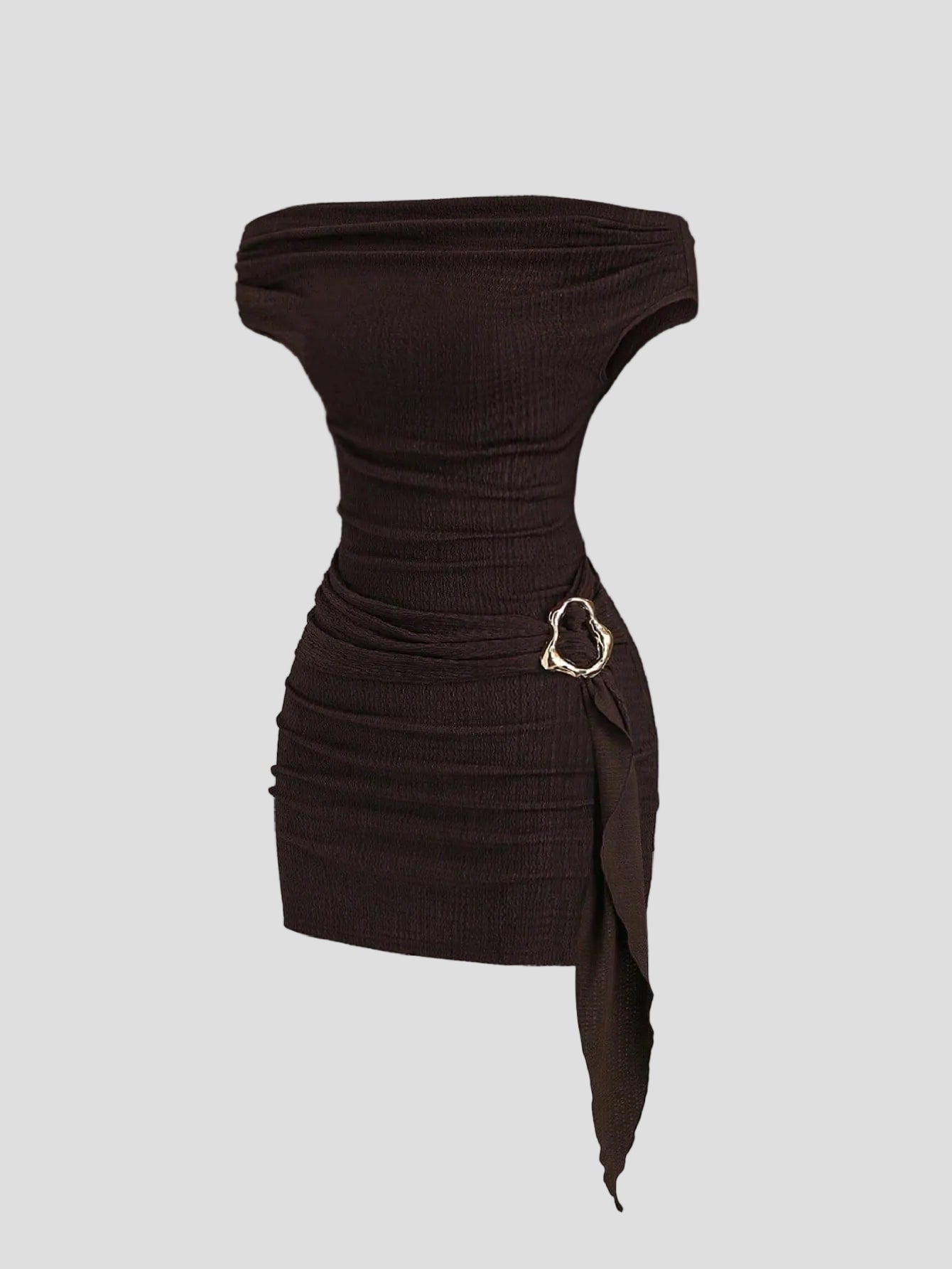 Sophie - Schwarzes, gerafftes Minikleid