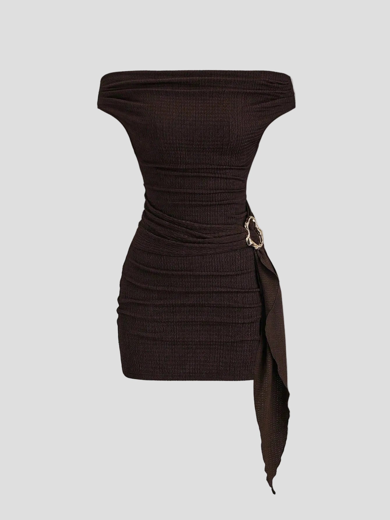 Sophie - Schwarzes, gerafftes Minikleid