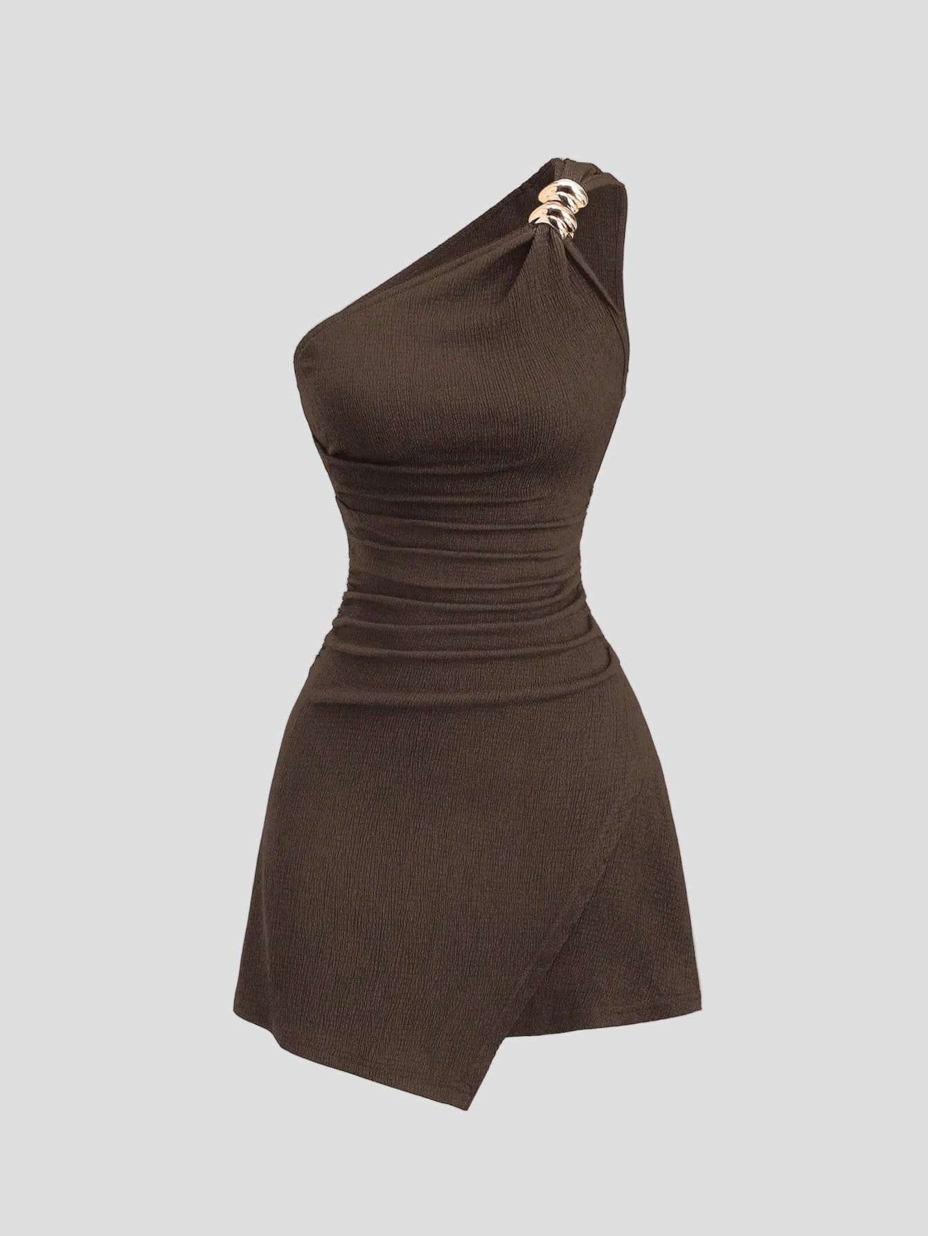 Sienna – Mocha One-Shoulder-Kleid