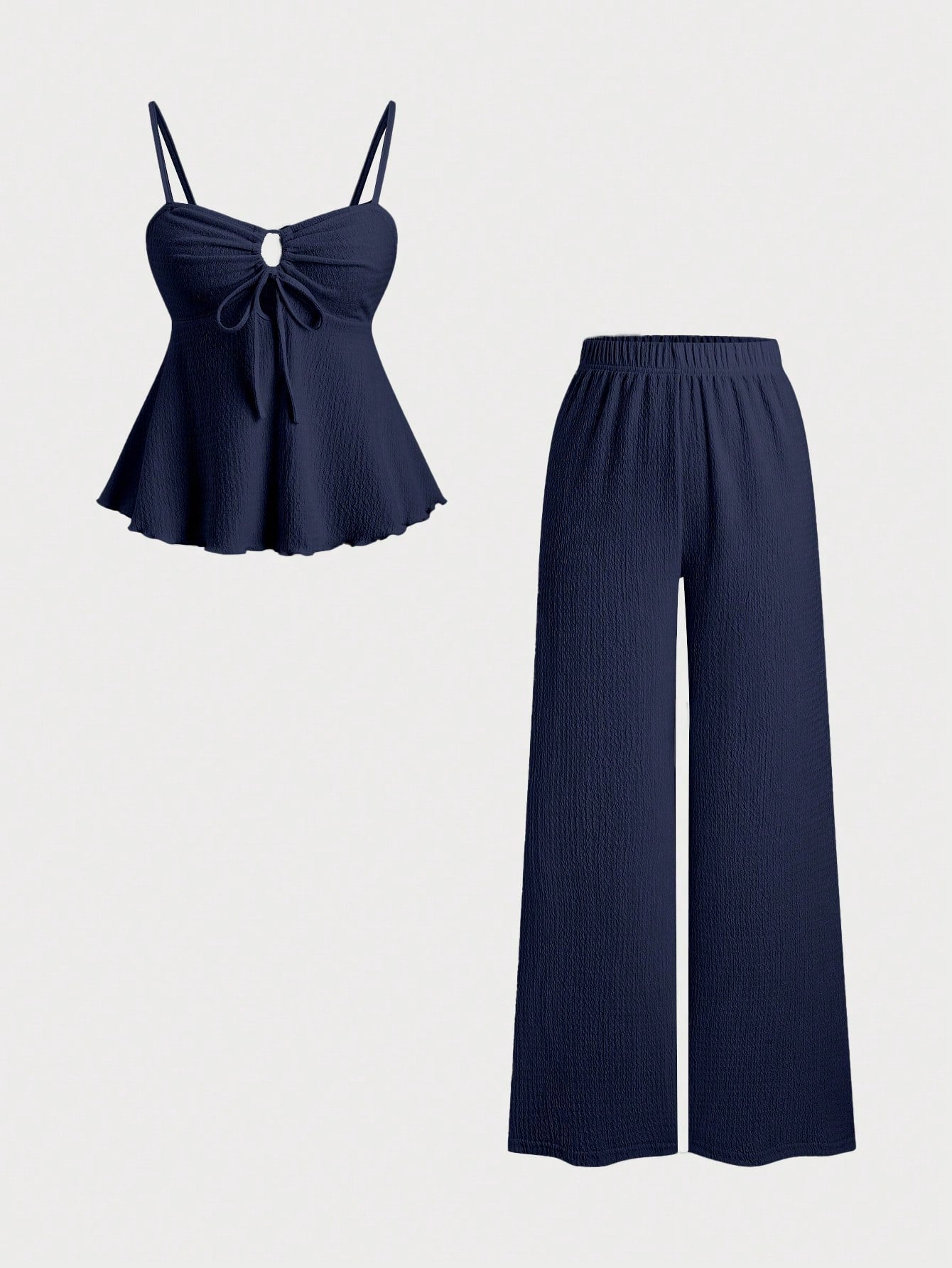 Sweetra Conjunpeças, composto por blusa regata cáqui casual com amarração na cintura e calça reta de pernas largas e confortáveis. Ideal para primavera/verão. Blusa marrom chocolate e blusa marrom escura. Look popular no Pinterest. Look feminino.